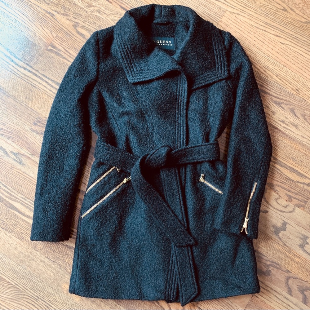 GUESS Women’s Size 4 Black Wool Coat